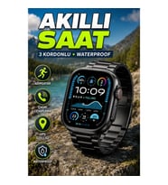 Haino Teko 2A Akıllı Saat 3 Kordonlu Su Geçirmez Adımsayar Titreşimli Sesli Görüşme Özellikli