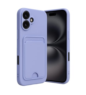 İphone 16 Kılıf Kelvin Kartvizitli Silikon - Lila
