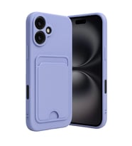 İphone 16 Kılıf Kelvin Kartvizitli Silikon - Lila