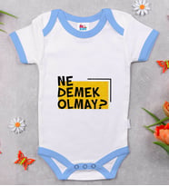 BK Kids Ne Demek Olmay Tasarımlı Mavi Bebek Body Zıbın-1