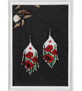 HANDMADE ÇİÇEK TASARIM BONCUK KÜPE