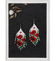 HANDMADE ÇİÇEK TASARIM BONCUK KÜPE