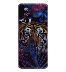 Xiaomi Mi 13 Lite Kılıf Resimli Desenli Baskılı Silikon Flowers Tiger 1319