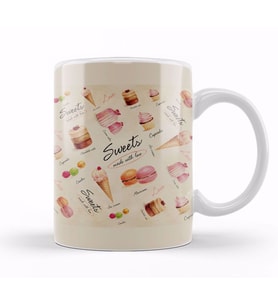 Sweet Cakes Made With Love Kupa Bardak Porselen