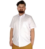 Mode XL Büyük Beden Erkek Klasik Gömlek Likralı 20352 Beyaz