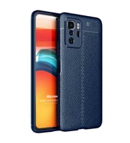Microsonic Xiaomi Poco X3 GT Kılıf Deri Dokulu Silikon Lacivert