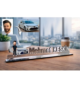Kişiye Özel Kendi Aracınız İle Masaüstü İsimlik - 30 cm