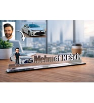 Kişiye Özel Kendi Aracınız İle Masaüstü İsimlik - 30 cm
