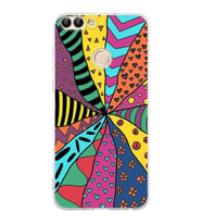 PrintiFy Huawei P Smart ile Uyumlu Retro Color 4  Kamera Korumalı Şeffaf  Kılıf