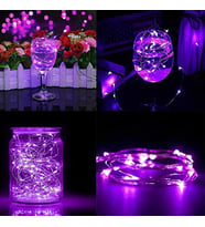 DEKOR DÜĞÜN IŞIKLARI PURPLE LED LİGHT 2 METRE MOR PİLLİ LED IŞIK PARLAK PERİ LED IŞIK MOR LED IŞIK