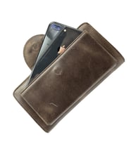 Diga Hakiki Deri 2003 Kartlık Telefon El Çantası Kahve (DENIM)