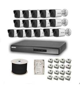 Hikvision 2mp Mikrofonlu 16 Kameralı 500 GB Disk Tak Çalıştır Hazır IP Kamera Seti
