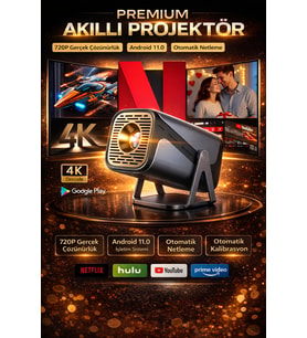 Q320 Taşınabilir Android Wifi Destekli Akıllı Sinema Projektörü Ultra HD