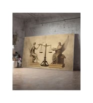 Kanvas Tablo Iyiler Kötüler Adalet Terazisi Dekoratif Kanvas Tablo 80 X 120