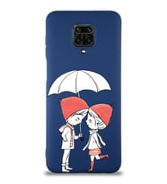 Xiaomi Redmi Note 9s Uyumlu Lansman Kılıf Aşk Tasarımlı İçi Kadife Kapak-Lacivert (Şeffaf)