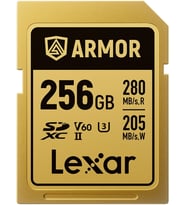 Lexar Sdxc Pro Gold Serisi Zırh Uhs-Ii Kart 256 Gb Ip68 R280/W205 (Çok Renkli)