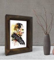 BK Gift Atatürk Tasarımlı Dekoratif Doğal Masif Ahşap Çerçeve 15x20cm-19 (Beyaz)