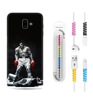 Samsung J6 Plus J7 Prime J7 Pro M20 Kılıf Kablo Koruma Spiral Silikon Moon Baloon 1369