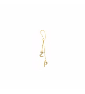 14k Altın Sallantılı Harf Tek Küpe