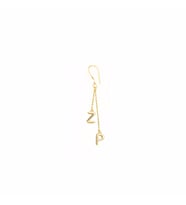 14k Altın Sallantılı Harf Tek Küpe