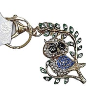 Mavi Kristal Taşlı Baykuş Anahtarlık