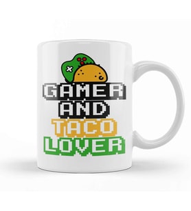 Gamer And Taco Lover Funny Quotes Kupa Bardak Porselen