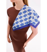 Sapphire Zincir Model Fular Estascarf 48 x 48 Cm (Mavi)