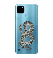 Realme C21Y/C25Y Uyumlu Yılan Desenli Şeffaf Telefon Kılıfı