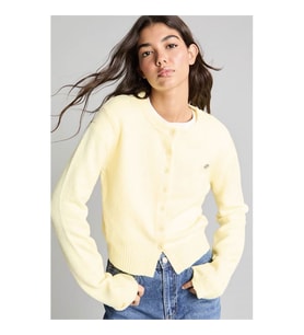 Defacto Slim Fit Triko Basic Sarı Kadın Hırka E8236AX/YL238