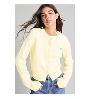 Defacto Slim Fit Triko Basic Sarı Kadın Hırka E8236AX/YL238