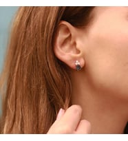 Prenses Model Swarovski Rose Gold Kaplama Küpe