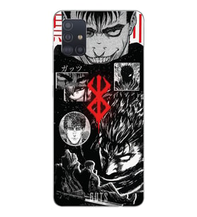 Samsung Galaxy A51 Uyumlu Berserk Anime Tasarımlı Şeffaf Telefon Kılıfı