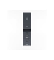 Hyperion Dolap 2 Raflı 7 Çekmeceli 2 Kapaklı 60x44x243 Antrasit-Antrasit