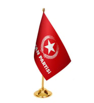 Masa Üstü Vatan Partisi Bayrağı + Pirinç Direk Masa Bayrak Seti