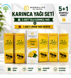 ÇareBurada Tala Karınca Yağı 5 Adet 20 ml + Moonlife Limon Yağı Hediye