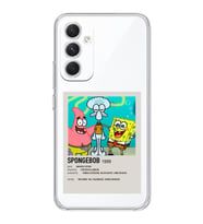 Samsung Galaxy A34 Uyumlu Sunger Bob Minimalist Poster Desenli Şeffaf Telefon Kılıfı
