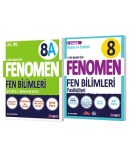FENOMEN YAYINLARI 8. SINIF Fen Bilimleri A Soru Bankası + Fen Bilimleri 4. Fasikül (Madde Ve Endüstr