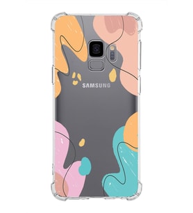 Samsung Galaxy S9  Köşe Korumalı Antişok Kapak Karışık Renkler Tasarımlı Şeffaf Silikon Kılıf