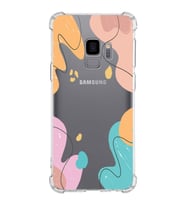 Samsung Galaxy S9  Köşe Korumalı Antişok Kapak Karışık Renkler Tasarımlı Şeffaf Silikon Kılıf