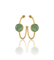 Kadir Jewellery 22 Ayar Altın Kaplama Kadın Taşlı Küpe -El İşçiliği Ve Hipoalerjenik Küpe