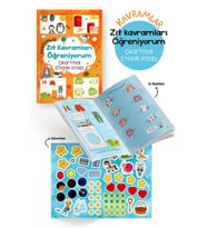 Kavramlar – Zıt Kavramları Öğreniyorum – Çıkartmalı Etkinlik Kitabı - 3 Yaş +