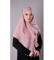 Pudra Pratik Hazır Geçmeli Tesettür Eşarp Pamuk Caz Kumaş Çift Katlı Çapraz Hijab 2304_06