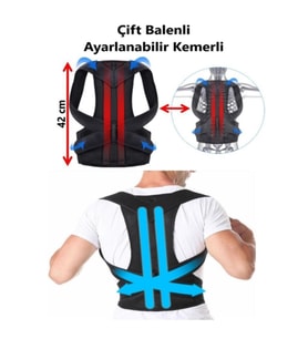 Unisex Balenli Dik Durmayı Sağlayan Sırt Bel Korsesi Dik Duruş Korsesi
