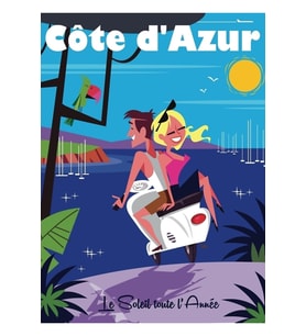 Cote D'azur Poster Tablo Ahşap Poster Dekoratif