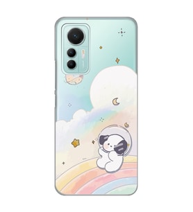 Xiaomi Mi 12 Lite Uyumlu Sevimli Köpek Desenli Şeffaf Telefon Kılıfı