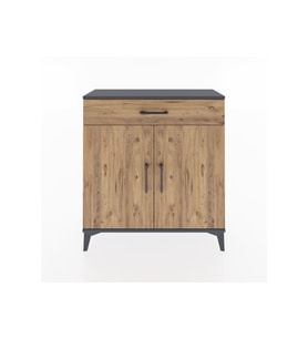 Arges Şifonyer 2 Raflı Tek Çekmeceli 2 Kapaklı 88x30x96 Antrasit-Çam