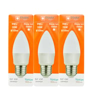 (3 Adet) Osaka 9W (70W) Beyaz Işık E27 Duylu (Kalın Duy) Led Ampul