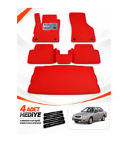 HYUNDAİ ACCENT ADMİRE (1999-2005) Uyumlu EVA Oto Paspas Bagaj Paspası Dahil Kırmızı
