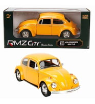 1:32 RMZ City Alman Klasikleri Serisi Die Cast Çek Bırak Model Araba - Turuncu Volkswagen Beetle Sarı