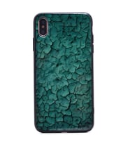 iPhone XS Max Mermer Desenli Pane Kılıf (Yeşil)